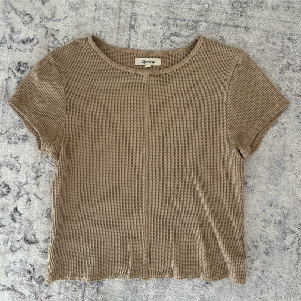 Madewell Neutral Waffle Knit Top